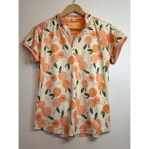 Spicy Equestrian Siren Dry-Fit Polo in Peachy, Size XL